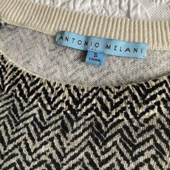 Antonio Melani Women's Cashmere Pullover Sweater Herringbone Fitted Small - XS - Picture 7 of 14